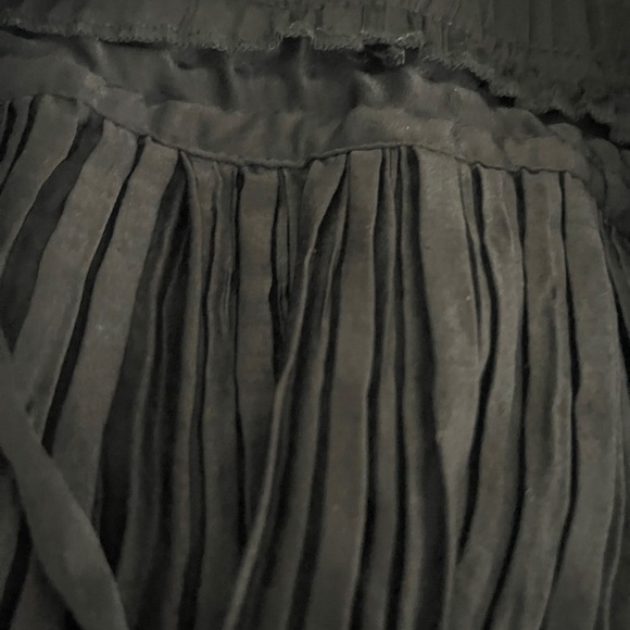 Black Halter Ruffle Mini Dress Small • Open Back • Fairycore Coachella Flowy Tie - Picture 12 of 14